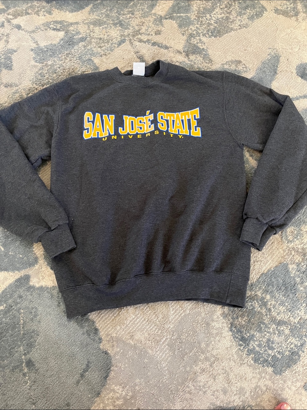 Champion San Jose State Crewneck Sweatshirt - Charcoal with Yellow & White